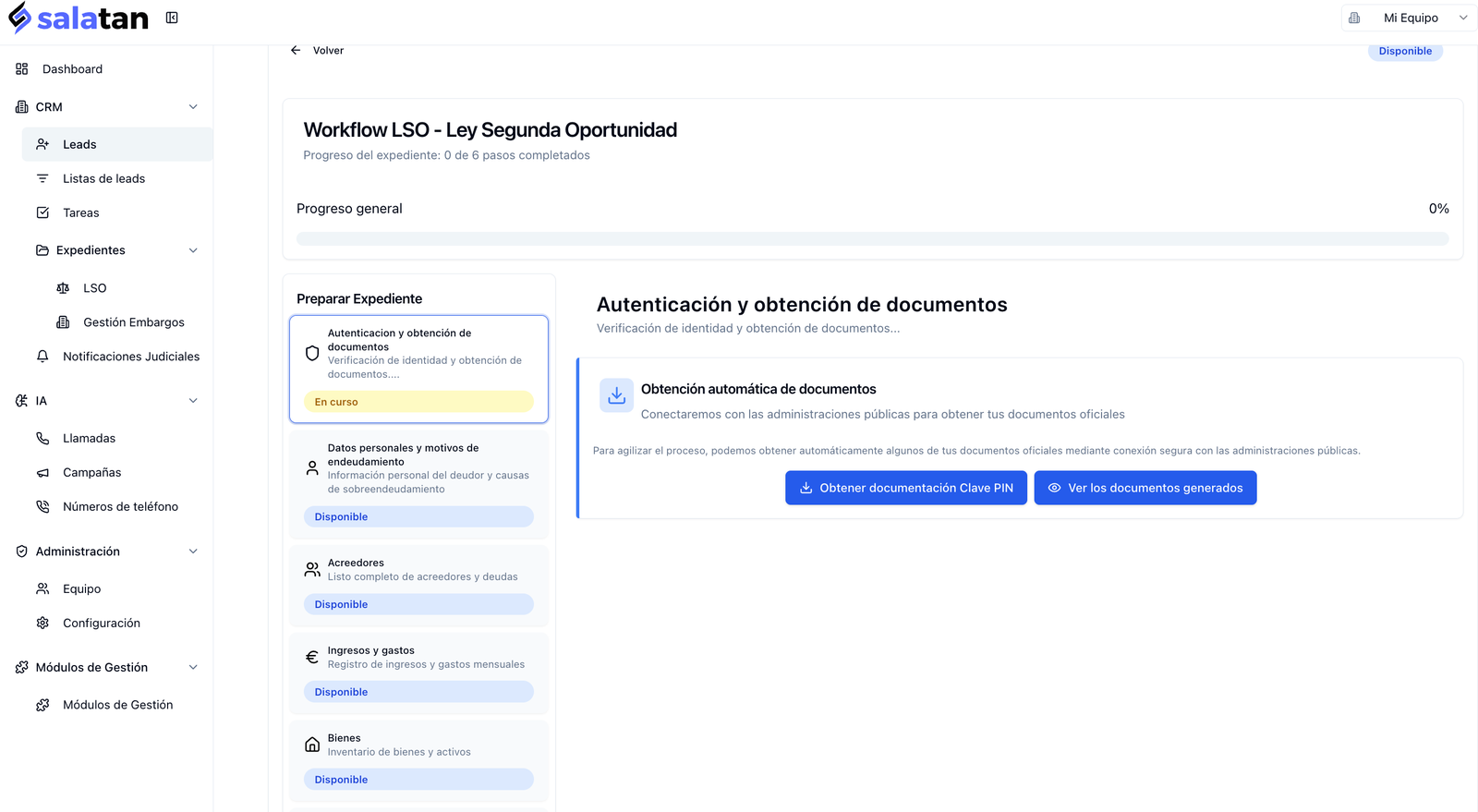 Descarga automática de documentación con certificado digital y Cl@ve PIN en Salatan